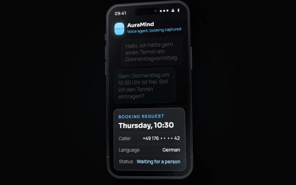 Illustrative voice reception screen